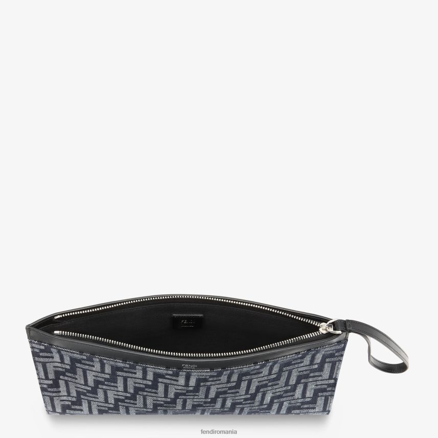 pungă din denim albastru Fendi bărbați accesorii 86084L1865