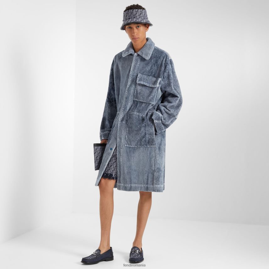 pungă din denim albastru Fendi bărbați accesorii 86084L1865