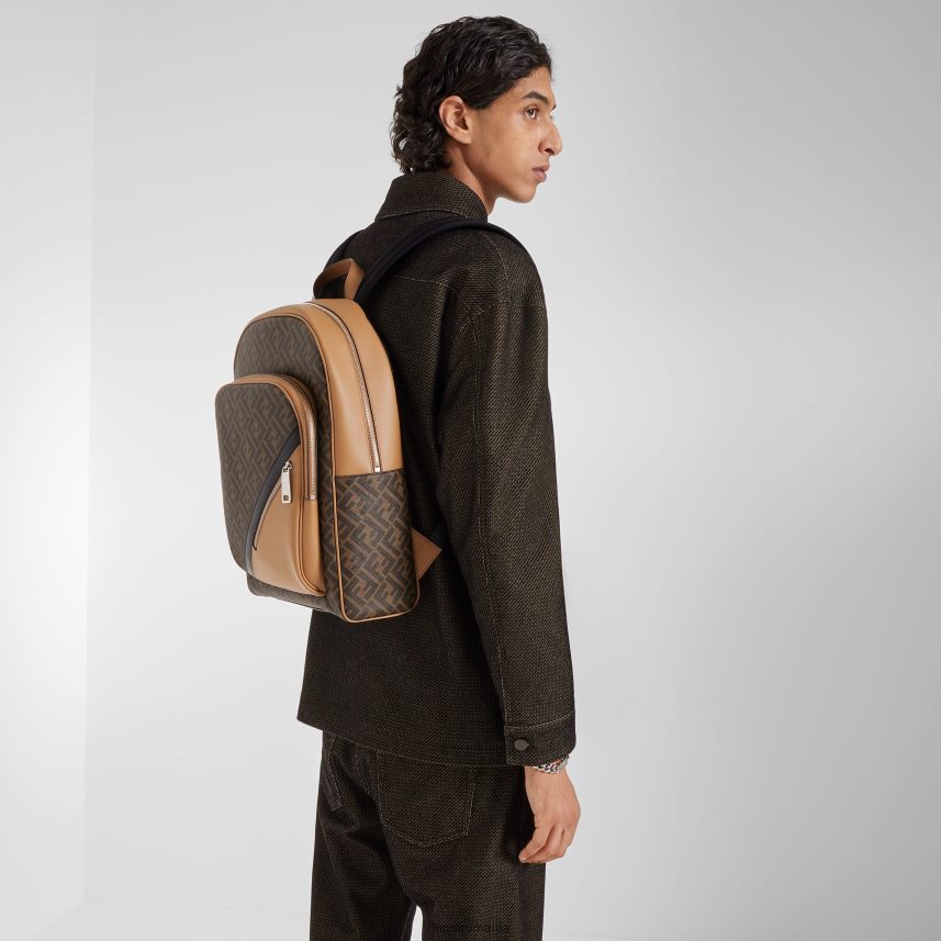 ff rucsac din material textil maro Fendi bărbați accesorii 86084L1879