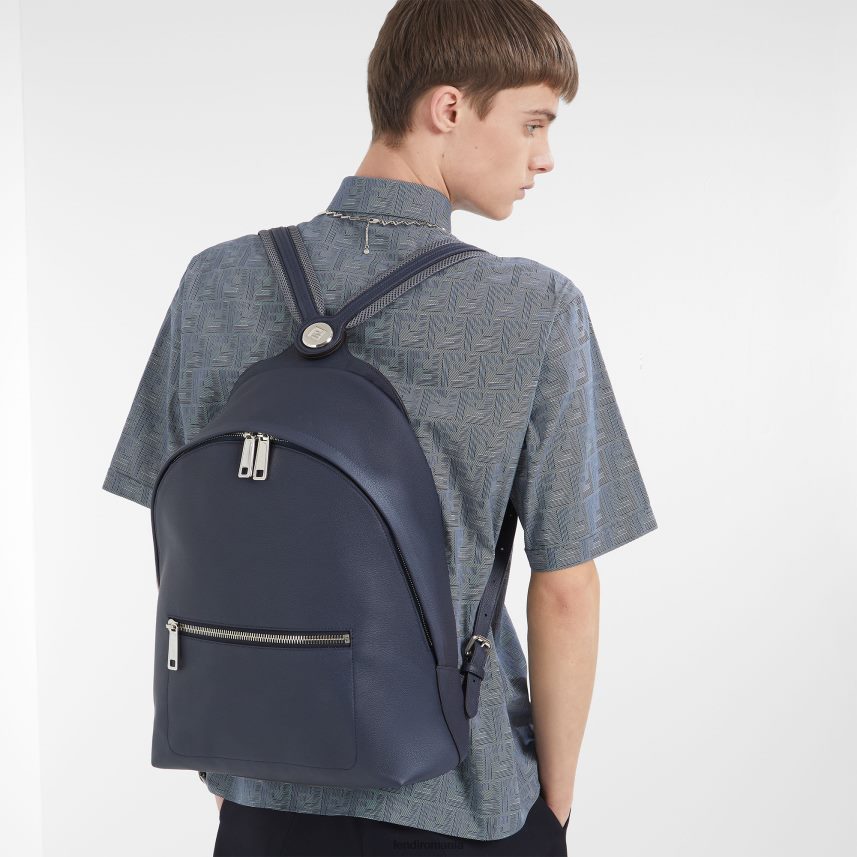 rucsac din piele albastru Fendi bărbați accesorii 86084L1825