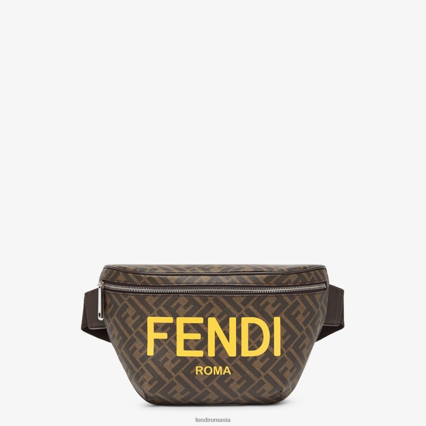 ff geantă de curea din material textil maro Fendi bărbați accesorii 86084L1857
