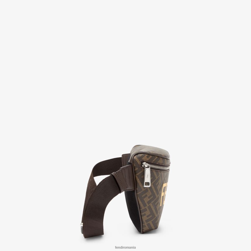 ff geantă de curea din material textil maro Fendi bărbați accesorii 86084L1857