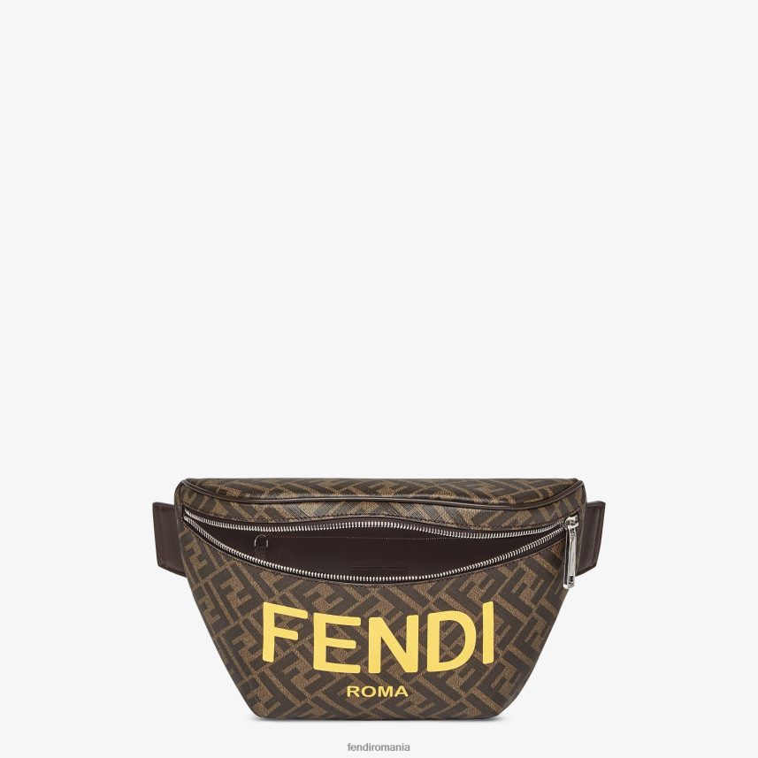ff geantă de curea din material textil maro Fendi bărbați accesorii 86084L1857