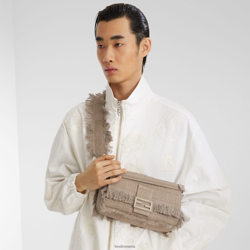 ff geanta din stofa cu franjuri bej Fendi bărbați accesorii 86084L1848