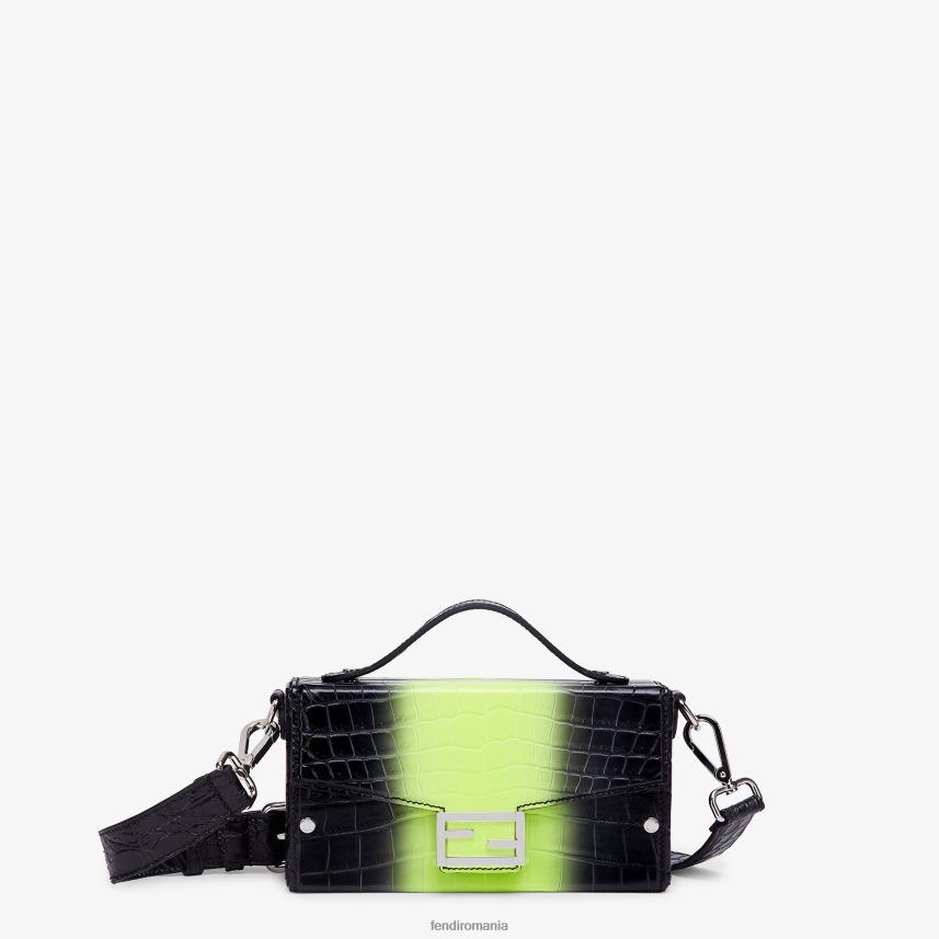 geantă de aligator neon negru Fendi bărbați accesorii 86084L1872