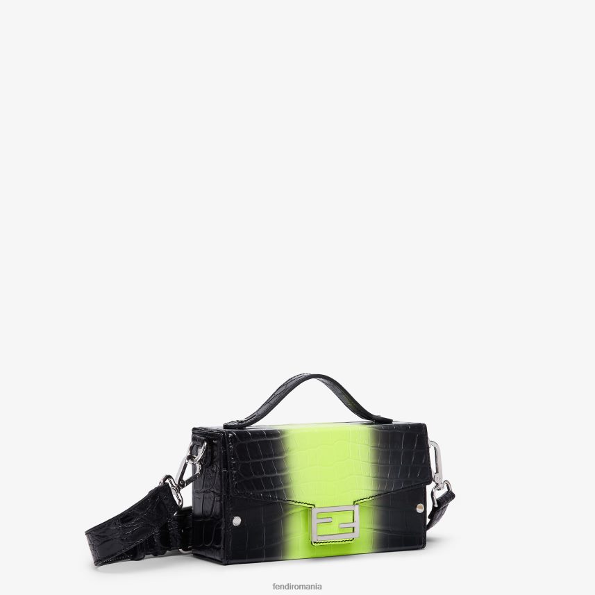geantă de aligator neon negru Fendi bărbați accesorii 86084L1872