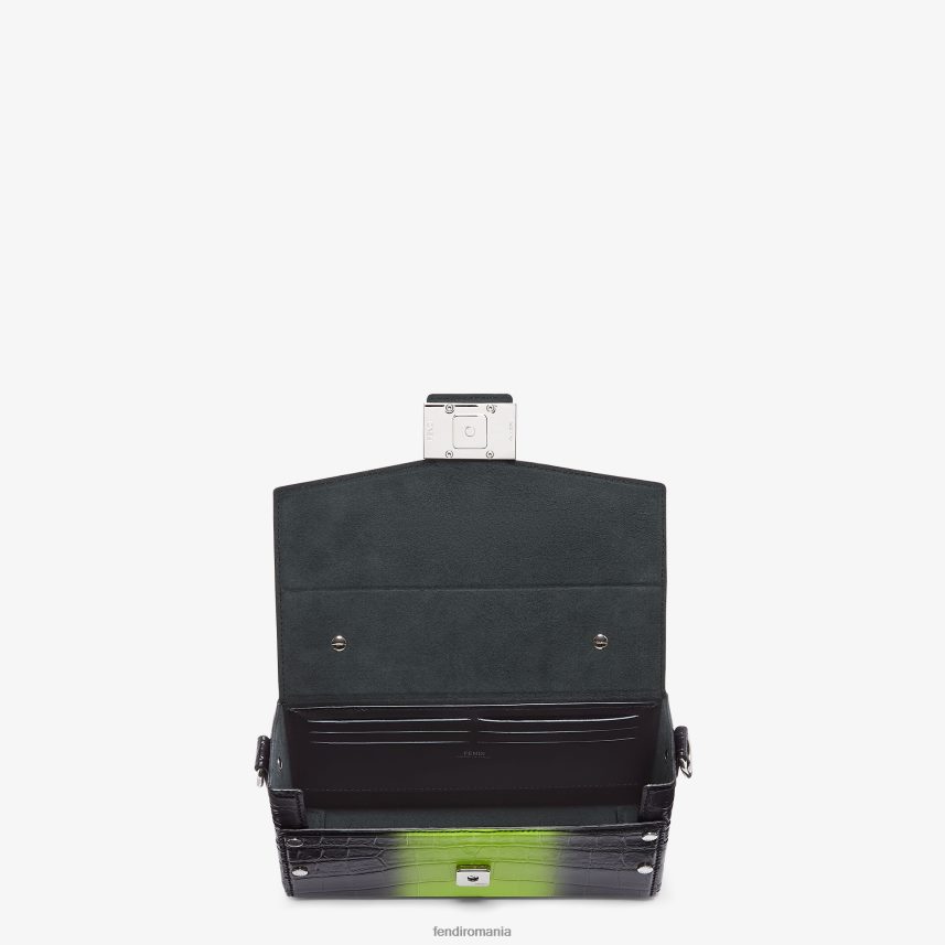 geantă de aligator neon negru Fendi bărbați accesorii 86084L1872