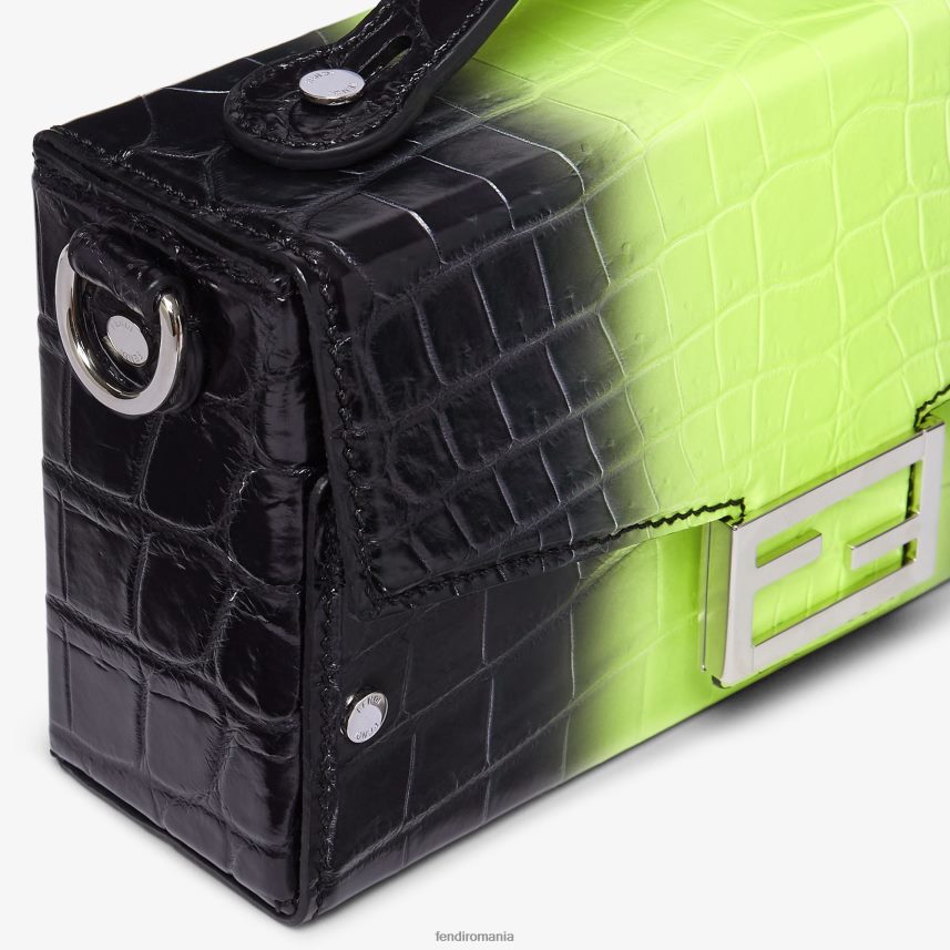 geantă de aligator neon negru Fendi bărbați accesorii 86084L1872