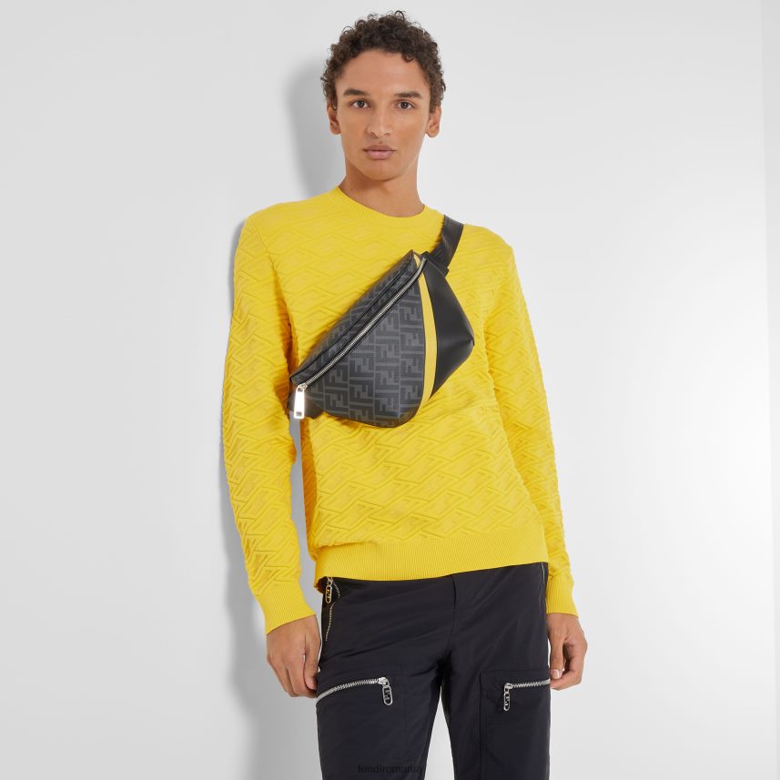 geantă de curea din material textil gri Fendi bărbați accesorii 86084L1858