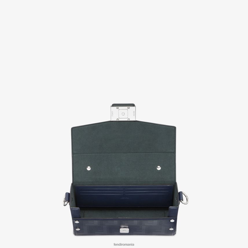 geantă moale din piele baguette albastru Fendi bărbați accesorii 86084L1800