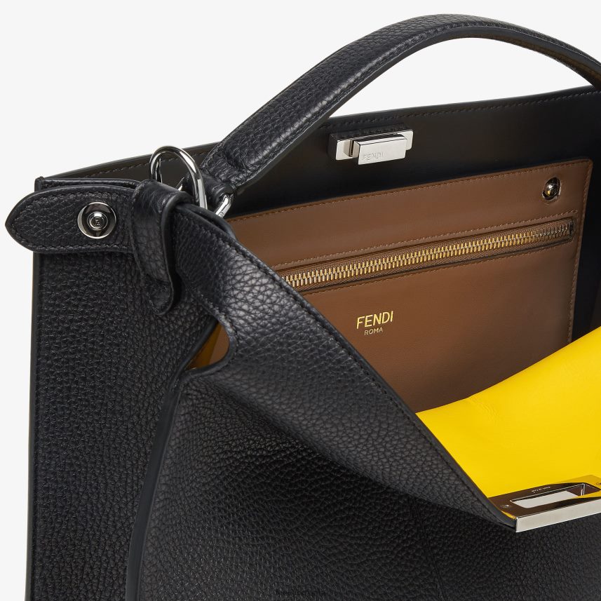 geantă tote din piele peekaboo iseeu negru Fendi bărbați accesorii 86084L1822