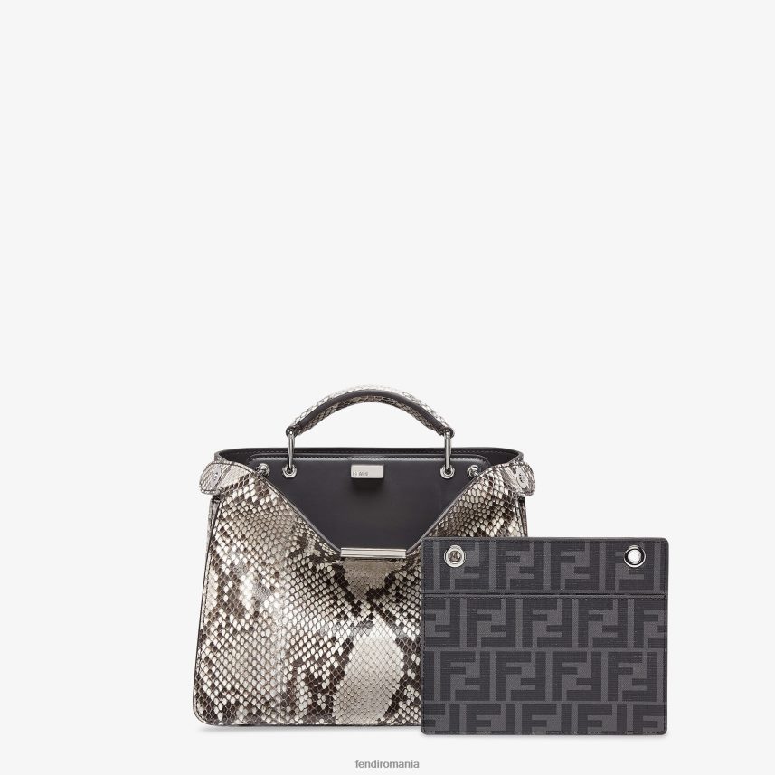 geanta de piton si piele bej Fendi bărbați accesorii 86084L1834