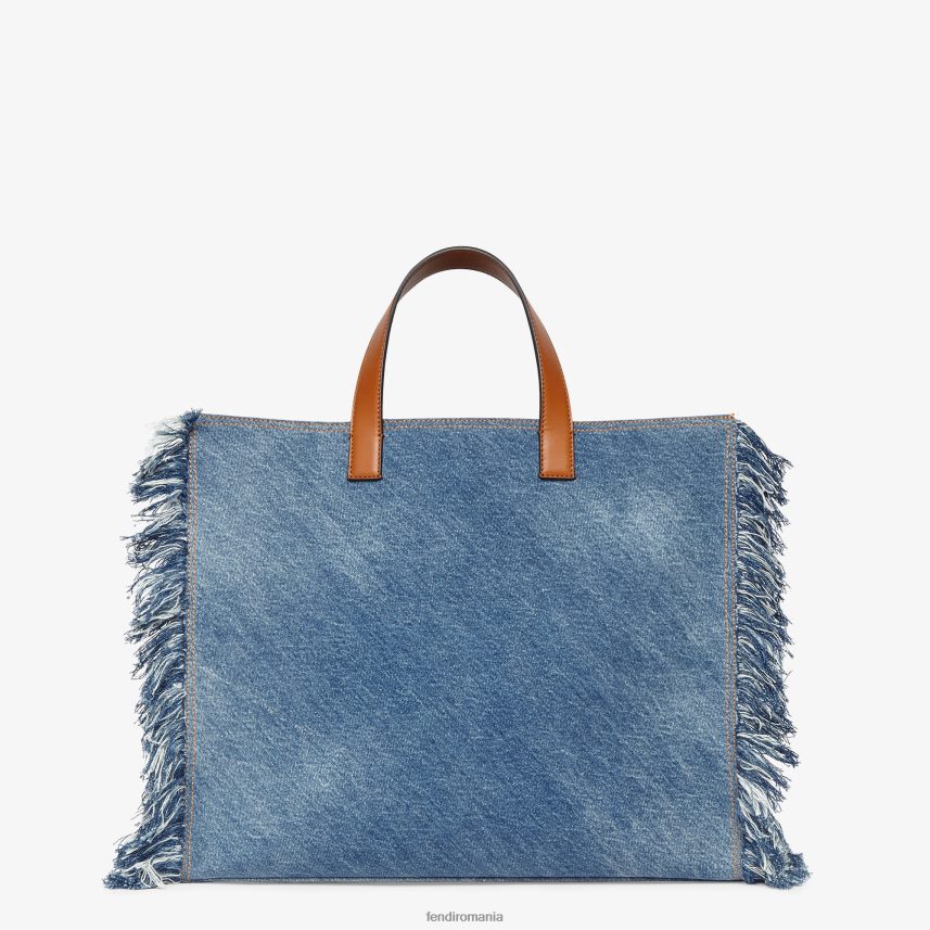 geanta denim cu franjuri albastru Fendi bărbați accesorii 86084L1868