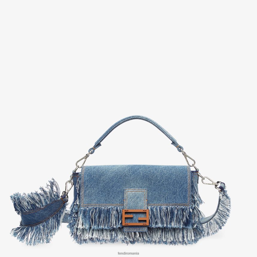 geanta denim cu franjuri albastru Fendi bărbați accesorii 86084L1869