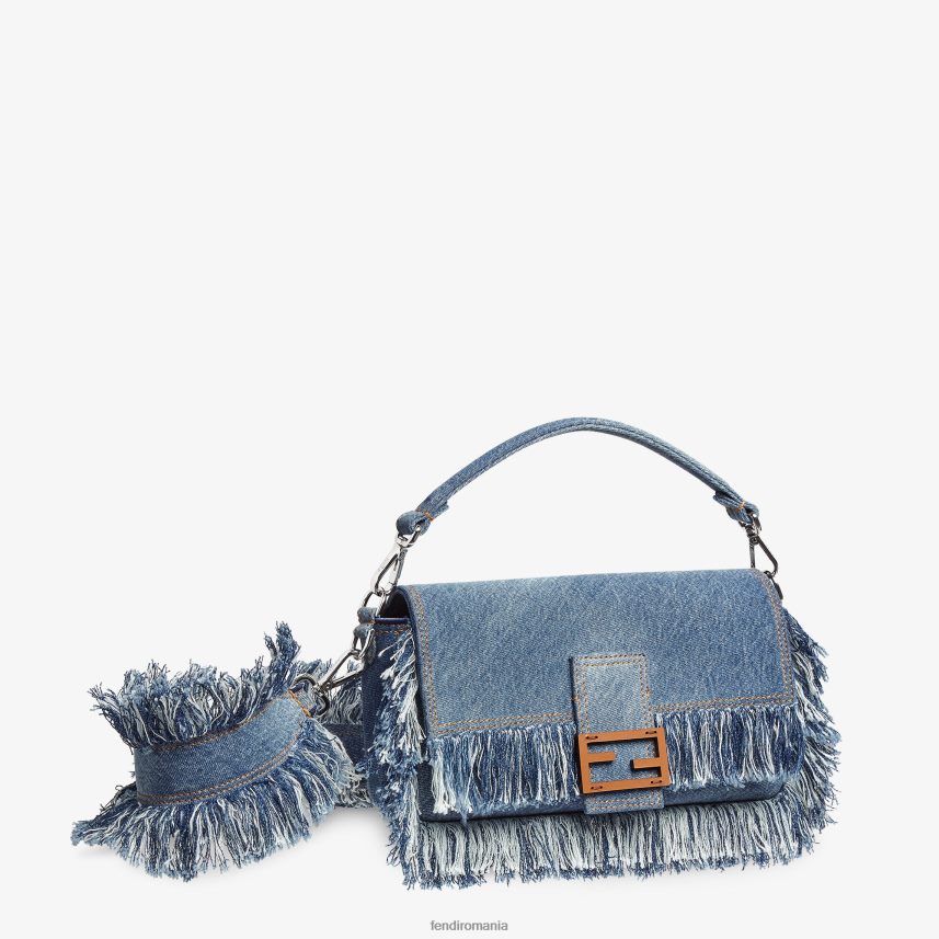 geanta denim cu franjuri albastru Fendi bărbați accesorii 86084L1869