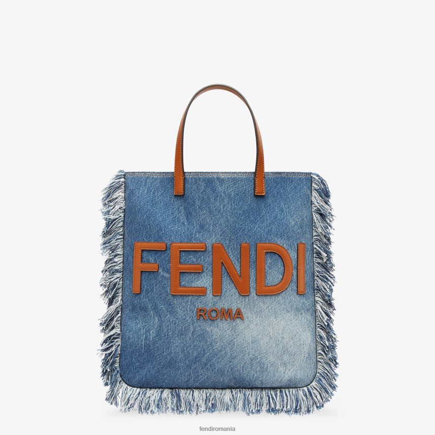 geanta denim cu franjuri albastru Fendi bărbați accesorii 86084L1873