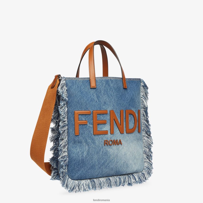 geanta denim cu franjuri albastru Fendi bărbați accesorii 86084L1873
