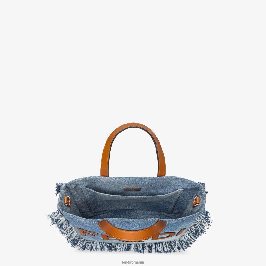 geanta denim cu franjuri albastru Fendi bărbați accesorii 86084L1873