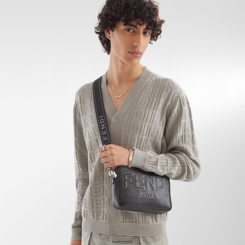 geanta din piele cu imprimeu ff negru Fendi bărbați accesorii 86084L1811