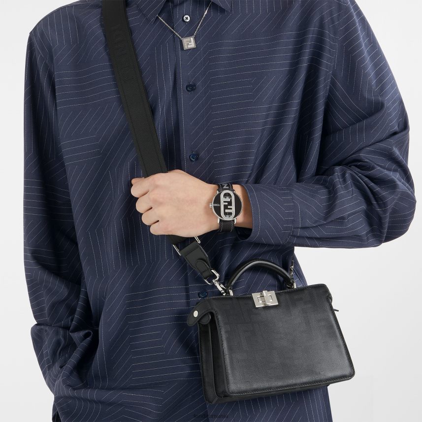 geanta din piele peekaboo iseeu xcross negru Fendi bărbați accesorii 86084L1808