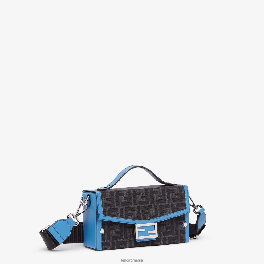 geanta din piele si stofa ff albastru Fendi bărbați accesorii 86084L1807