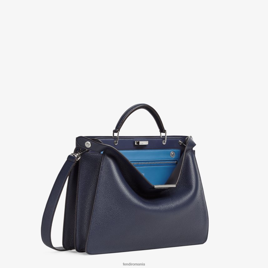 geanta medie din piele peekaboo iseeu albastru Fendi bărbați accesorii 86084L1833