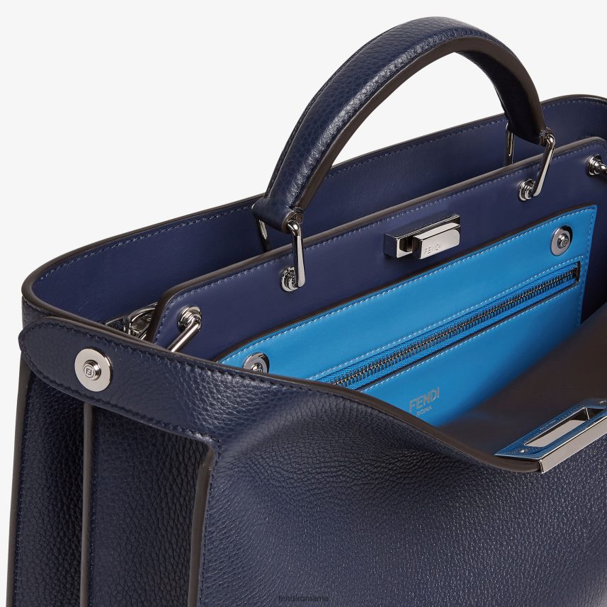 geanta medie din piele peekaboo iseeu albastru Fendi bărbați accesorii 86084L1833