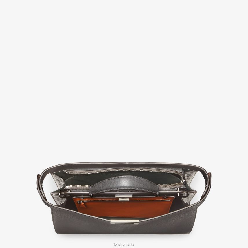 geanta medie din piele peekaboo iseeu gri Fendi bărbați accesorii 86084L1816