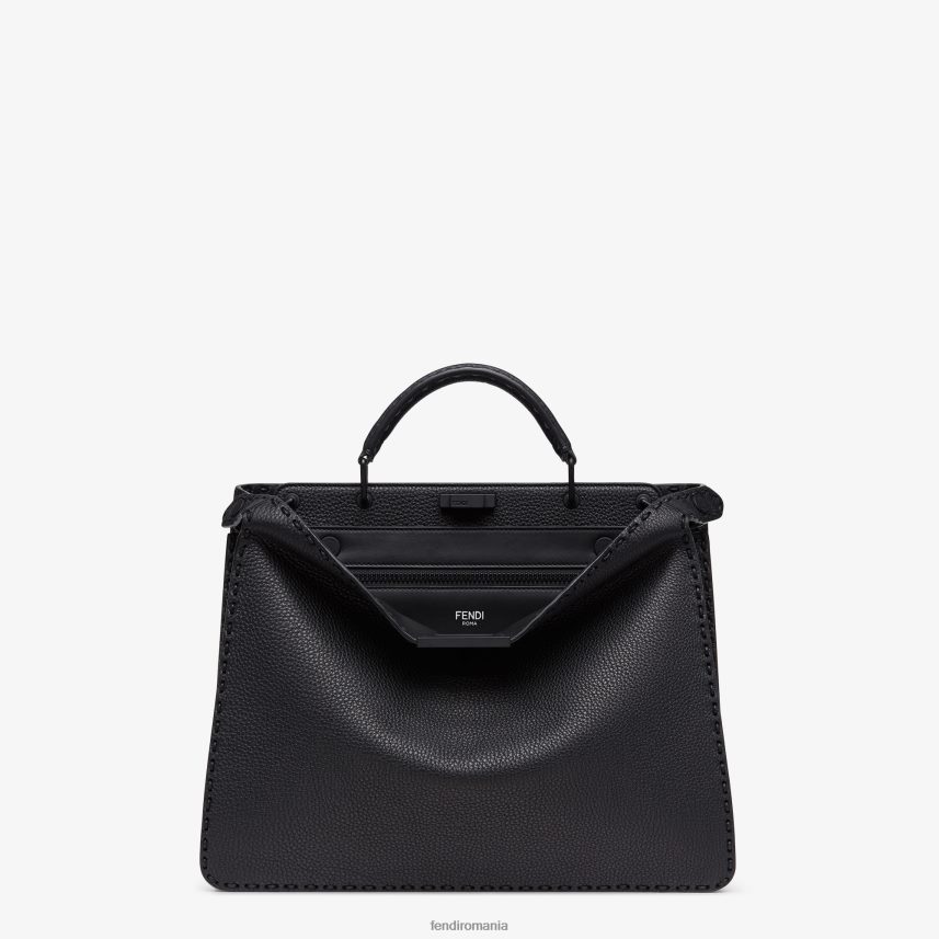 geanta medie din piele peekaboo iseeu negru Fendi bărbați accesorii 86084L1900