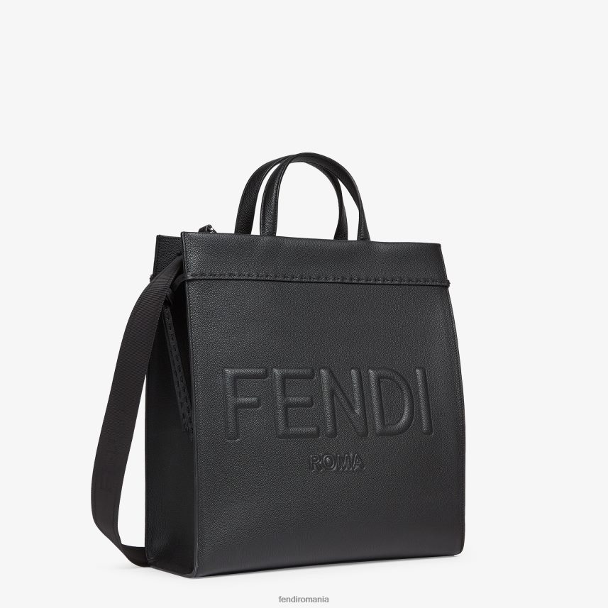 mediu merge la geantă din piele cumpărător negru Fendi bărbați accesorii 86084L1850