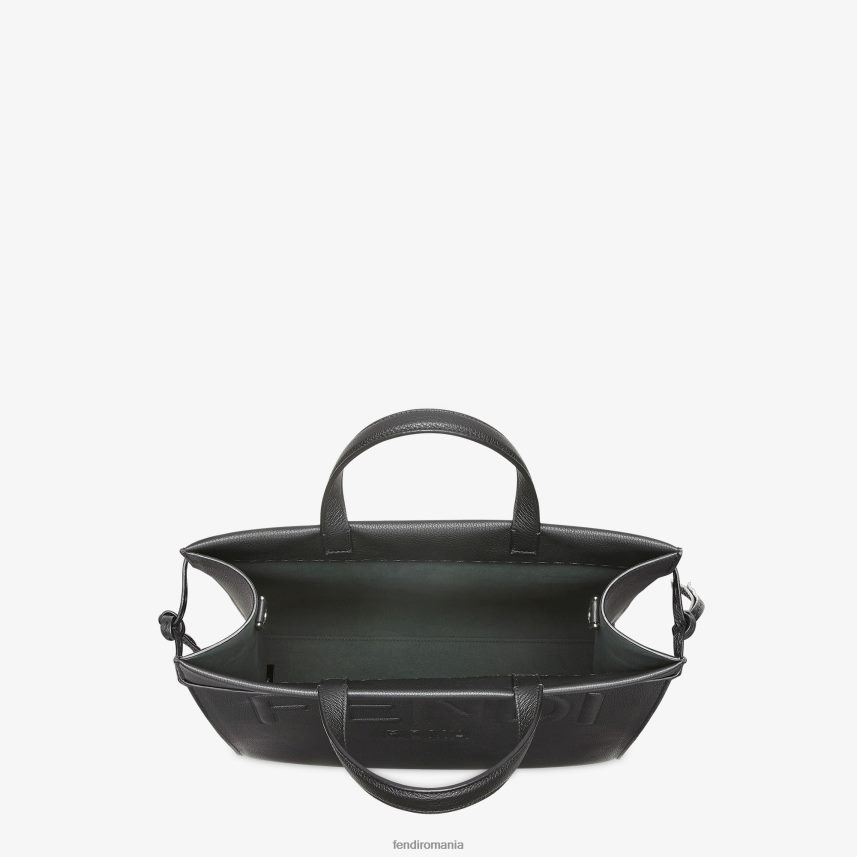 mediu merge la geantă din piele cumpărător negru Fendi bărbați accesorii 86084L1850