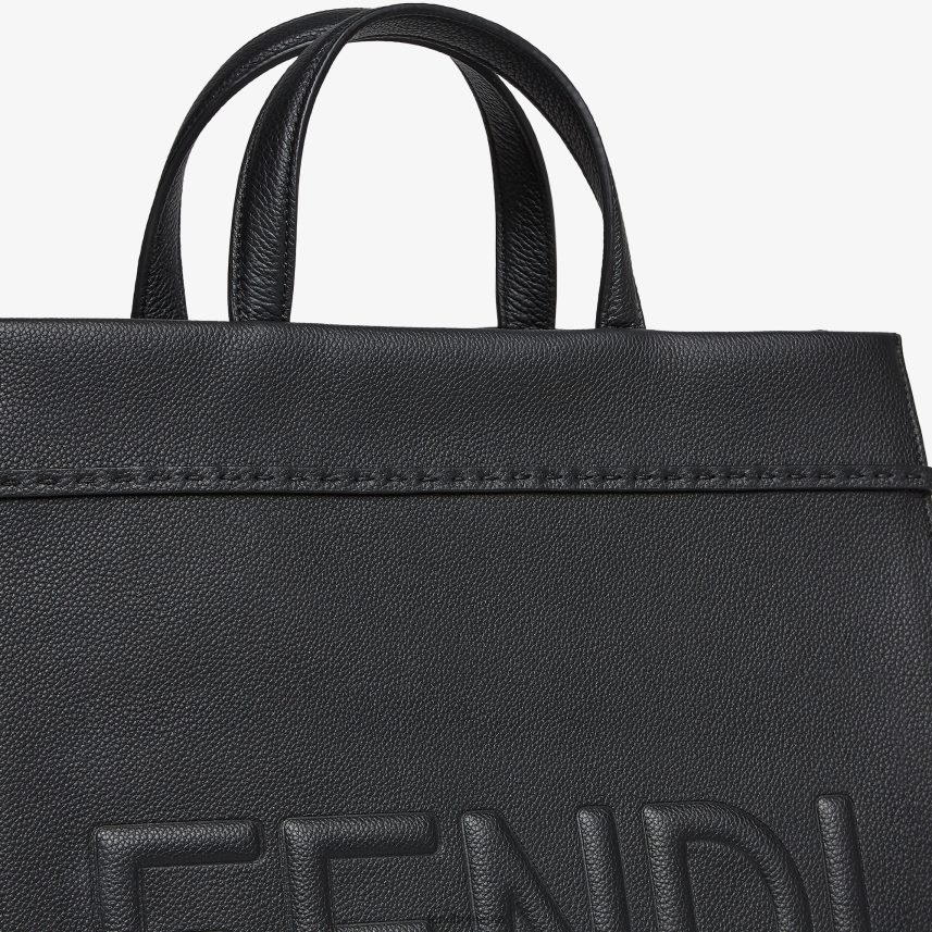 mediu merge la geantă din piele cumpărător negru Fendi bărbați accesorii 86084L1850