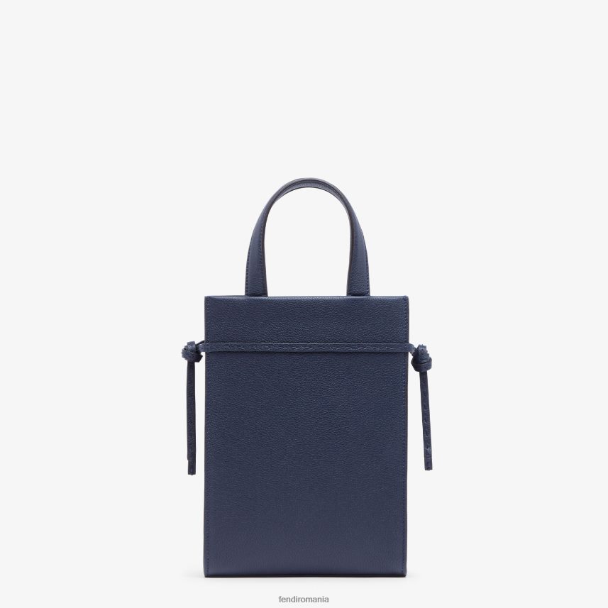 mini go to shopper geantă din piele albastru Fendi bărbați accesorii 86084L1826