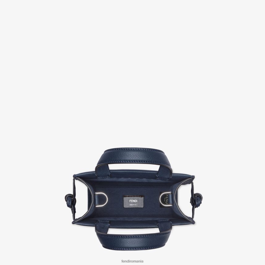 mini go to shopper geantă din piele albastru Fendi bărbați accesorii 86084L1826