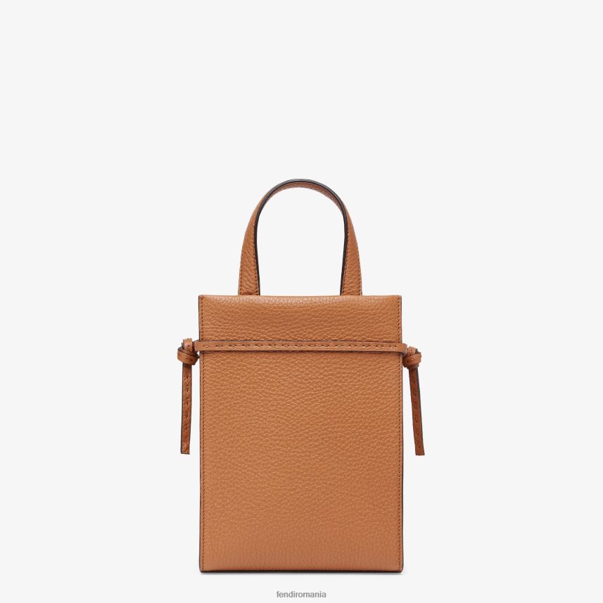 mini go to shopper geantă din piele maro Fendi bărbați accesorii 86084L1871