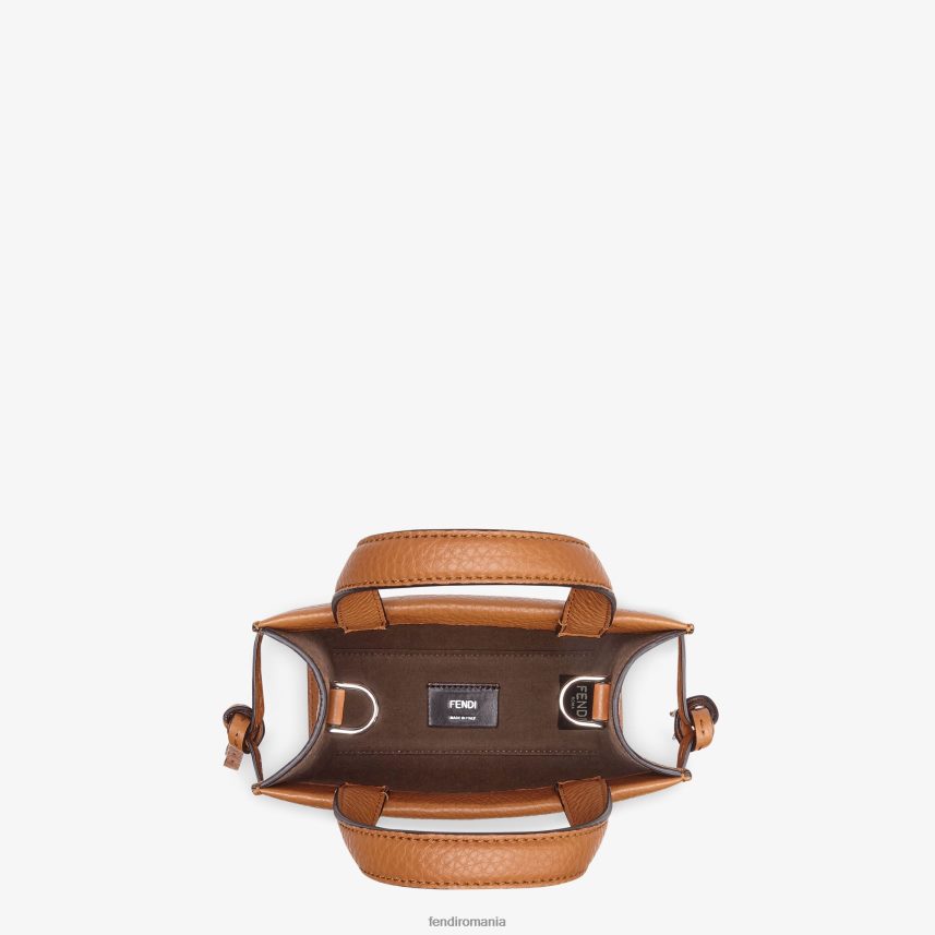 mini go to shopper geantă din piele maro Fendi bărbați accesorii 86084L1871