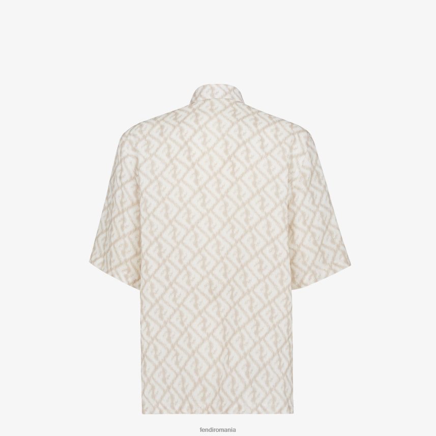 cămașă de in bej Fendi bărbați îmbrăcăminte 86084L2000