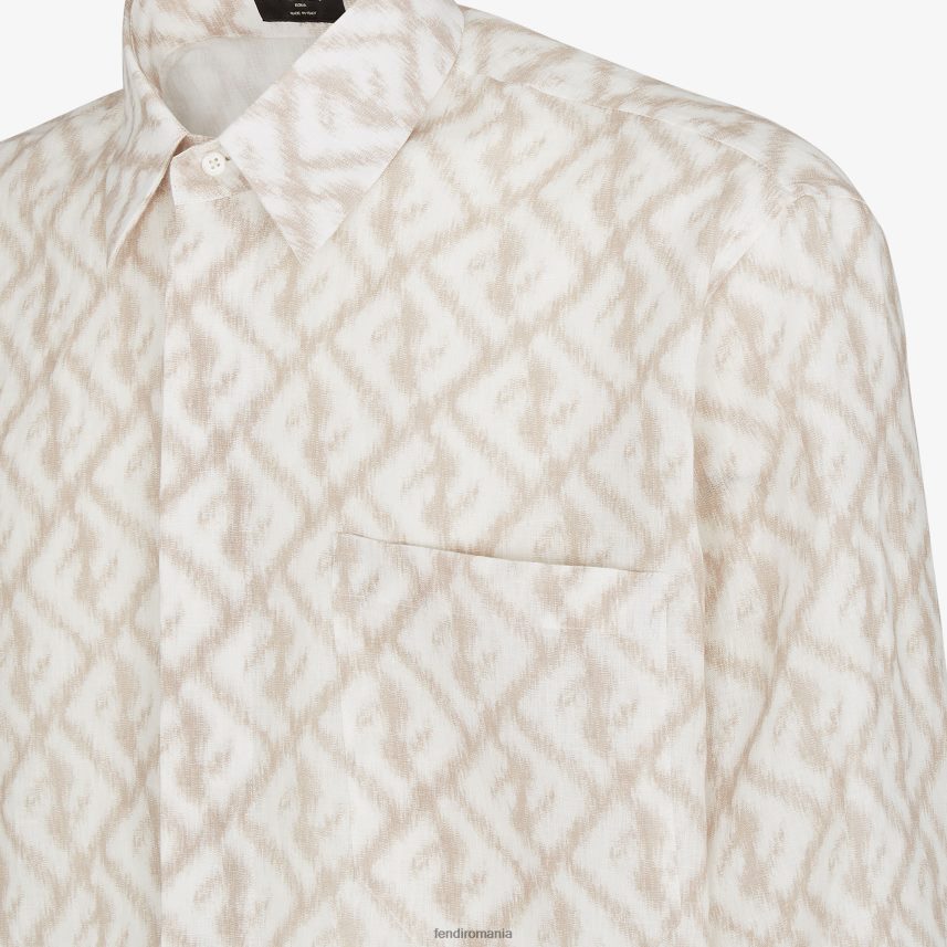 cămașă de in bej Fendi bărbați îmbrăcăminte 86084L2000