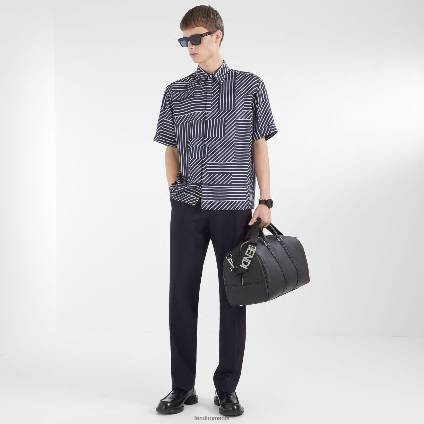 cămașă de mătase albastru Fendi bărbați îmbrăcăminte 86084L1919