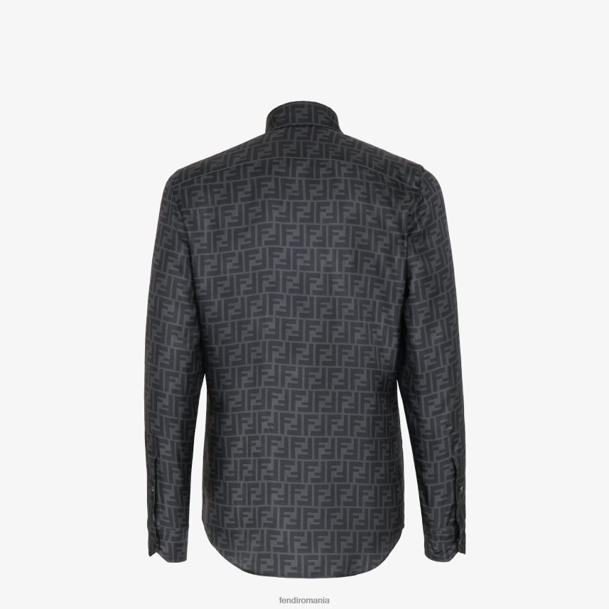 cămașă de mătase gri Fendi bărbați îmbrăcăminte 86084L2132