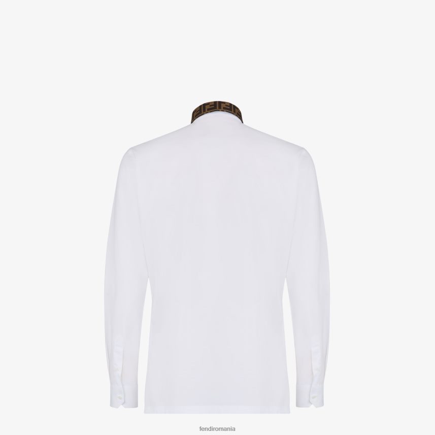 cămașă din bumbac alb Fendi bărbați îmbrăcăminte 86084L1975