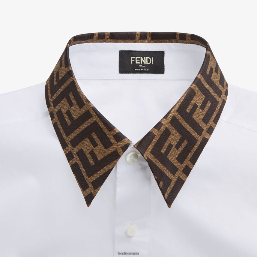cămașă din bumbac alb Fendi bărbați îmbrăcăminte 86084L1975