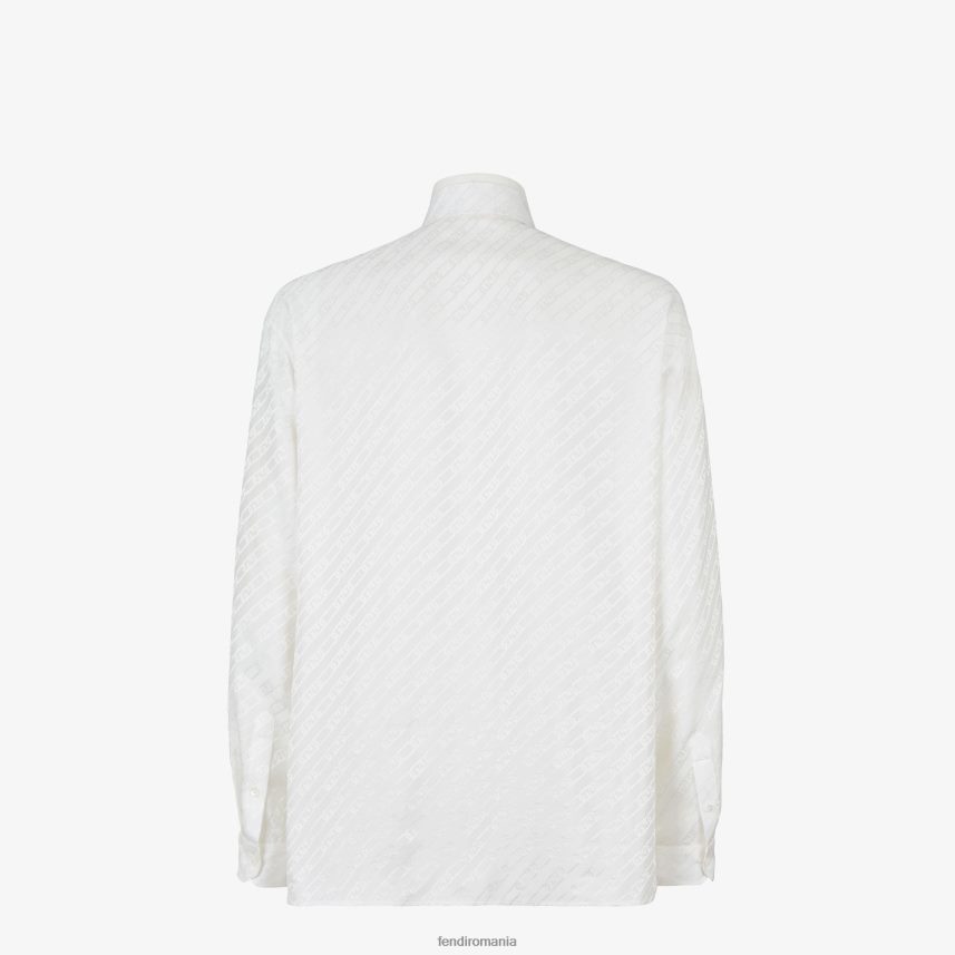 cămașă din bumbac alb Fendi bărbați îmbrăcăminte 86084L2111