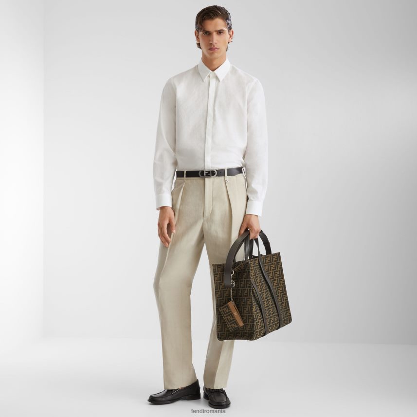 cămașă din bumbac alb Fendi bărbați îmbrăcăminte 86084L2111