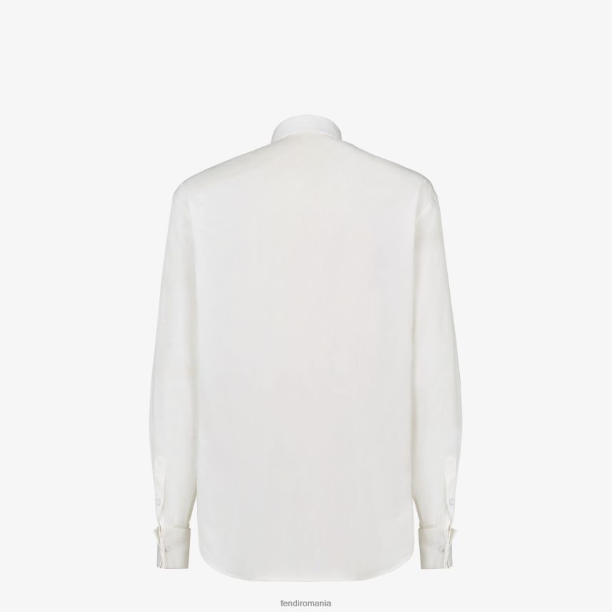 cămașă din bumbac alb Fendi bărbați îmbrăcăminte 86084L2127