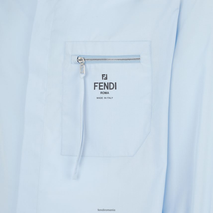 cămașă din bumbac albastru deschis Fendi bărbați îmbrăcăminte 86084L2060