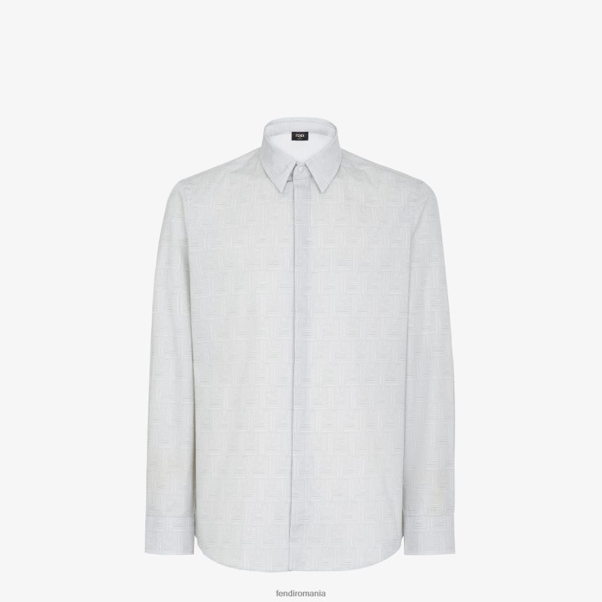 cămașă din bumbac bej Fendi bărbați îmbrăcăminte 86084L1979