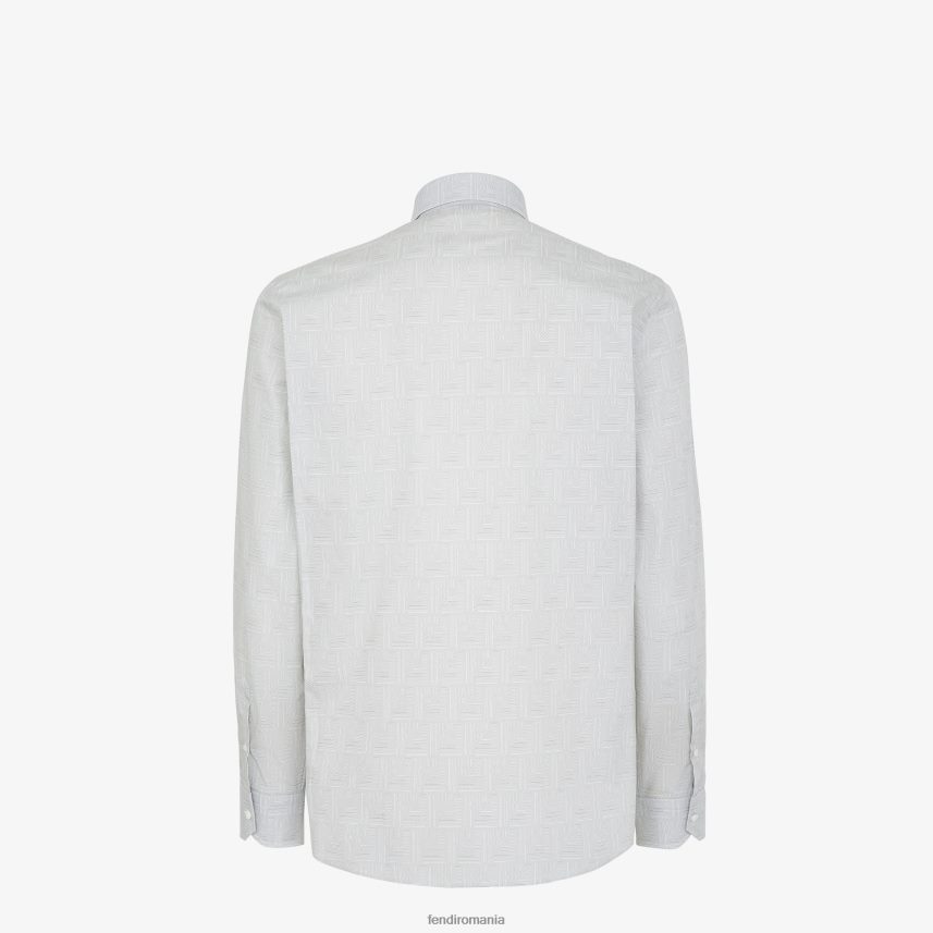 cămașă din bumbac bej Fendi bărbați îmbrăcăminte 86084L1979