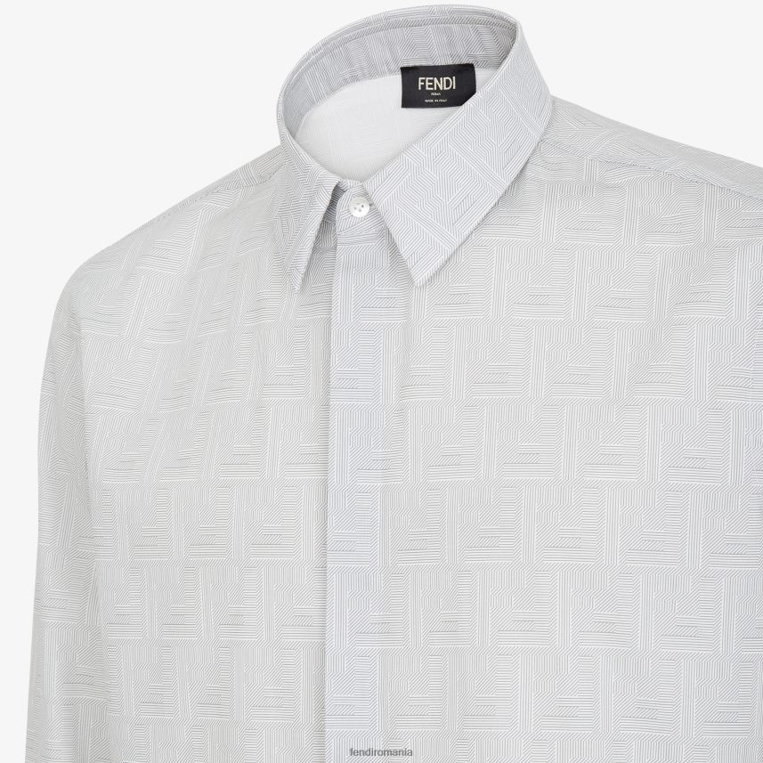 cămașă din bumbac bej Fendi bărbați îmbrăcăminte 86084L1979