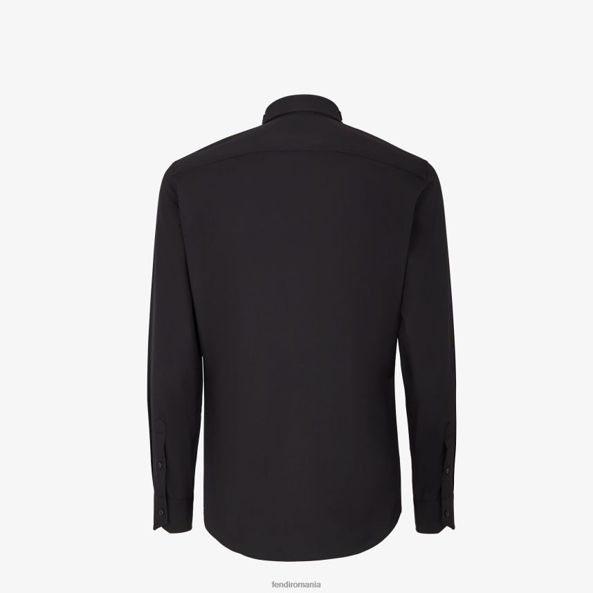 cămașă din bumbac negru Fendi bărbați îmbrăcăminte 86084L2083